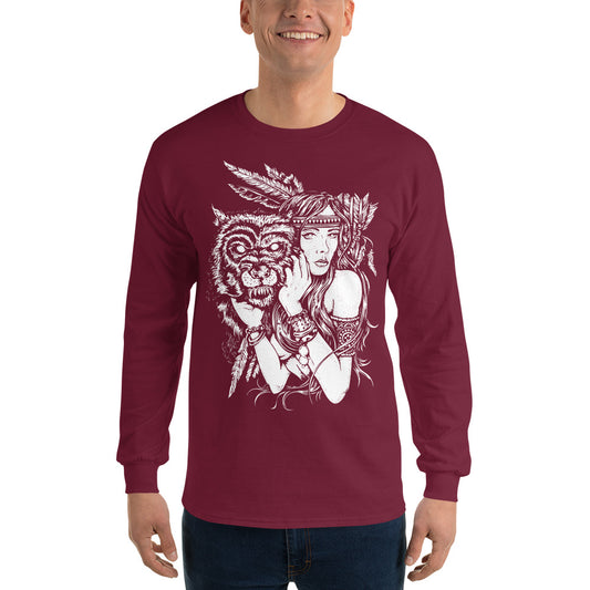 Native American Girl - Long Sleeve T-Shirt - Deadweight Clothing